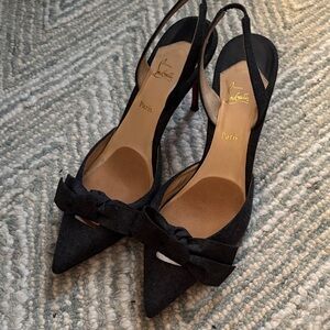 Christian louboutin grey flannel sling backs - excellent condition. Size 40, US9